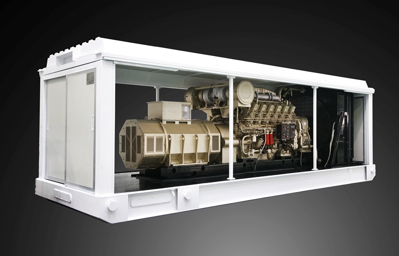 Genset with acoustic canopy